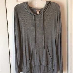 Ribbed lightweight hoodie